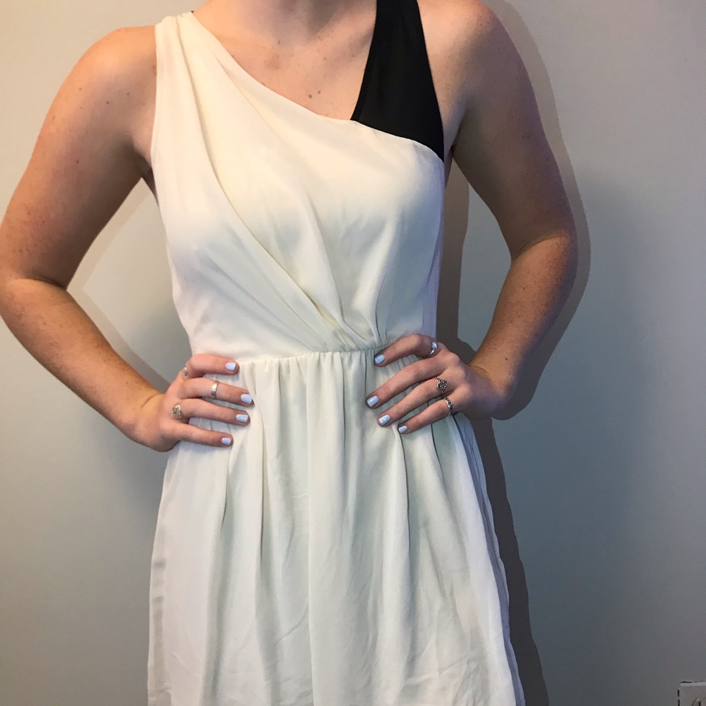 light and flowy black and white dress